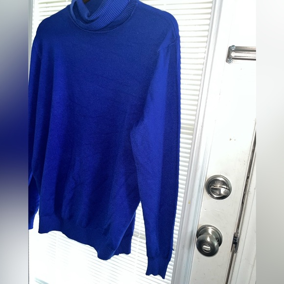 Sangtree Womens Size L Blue Turtleneck Cashmere polyester blend sweater - Picture 5 of 5